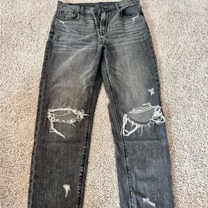 American Eagle Outfitters high rise distressed jeans